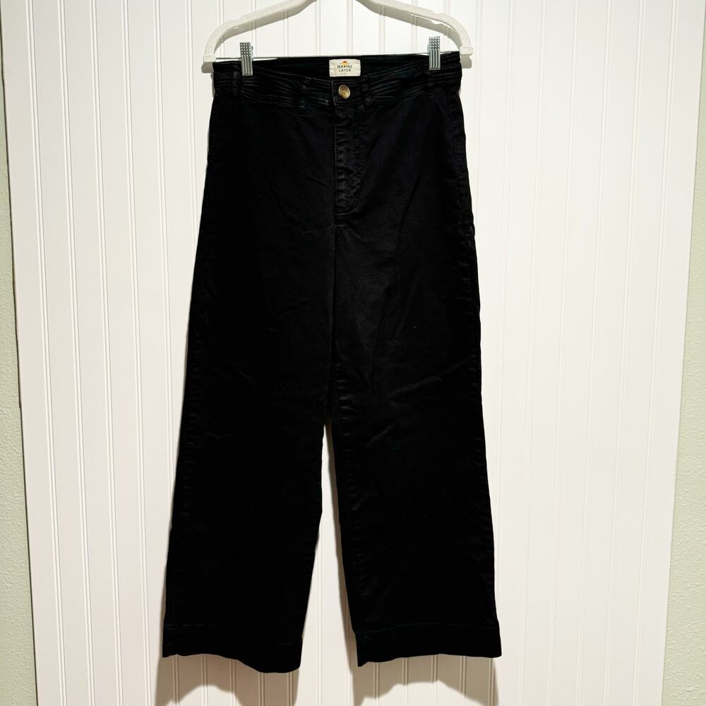Marine Layer Black Bridget Pants Wide Leg High Waisted Size 10 - Picture 2 of 7